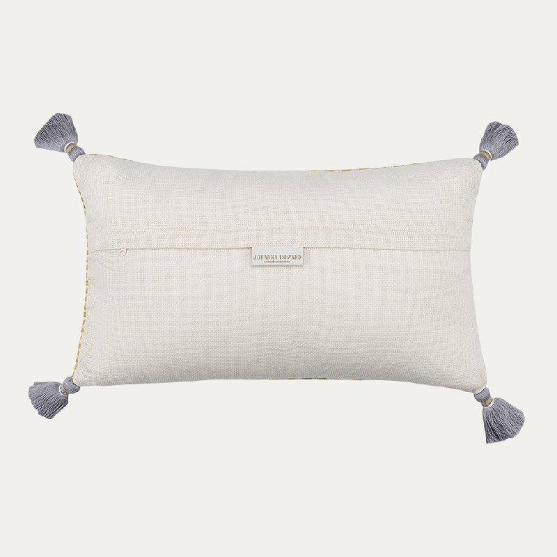 Ella Rectangular Cotton Pillow Cover and Insert, Citrus/Natural