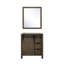 Meuble-lavabo rustique brun de 75 cm de large pour salle de bain avec miroir de 71 cm, compartiment de rangement intérieur, tiroirs et étagère, montage facile, compatible avec les baignoires de 76 cm de large, plusieurs options disponibles, préassemblé