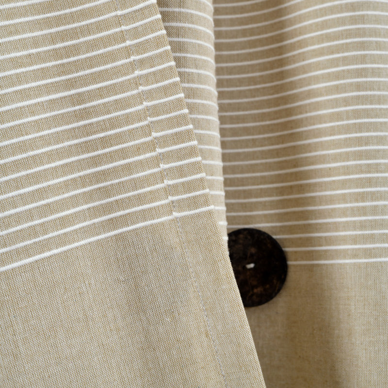 Andreca Cotton Semi Sheer Curtain Pair, Beige, 40" W x 84" L