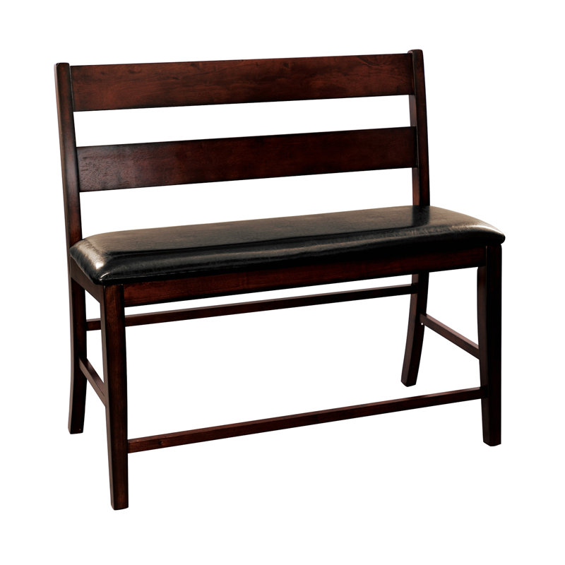 Transitional Style Counter Height Bench With Backrest