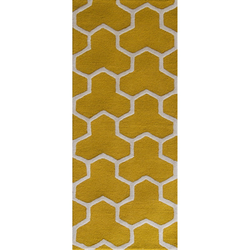 Ruben Gold/Ivory Area Rug, Runner 2'6" x 6'