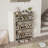 Shoe Storage Cabinet with 3 Flip Drawers, Slim Freestanding Entryway Organizer with 2 Side Hooks, Farmhouse-Style Hidden Shoe Rack-1563748011
