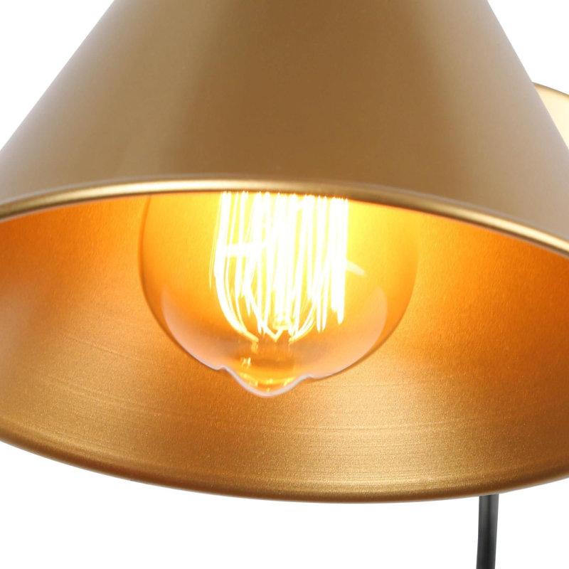 1 - Light Brushed Grey/Gold Shade Classic Dimmable Swing Arm Wall Sconces UL Certified, Gold