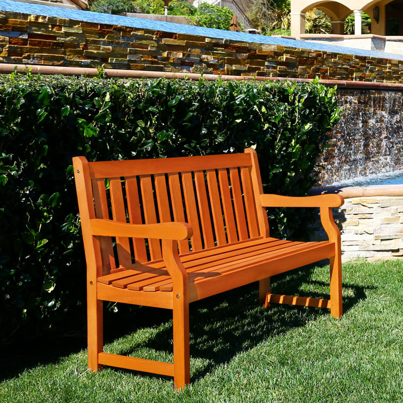 Solid Wood Eucalyptus Outdoor Bench