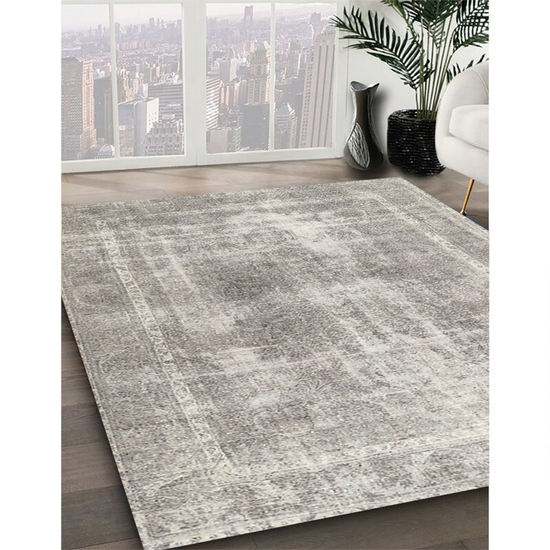 Tapis 100% traditionnel lavable à la machine 3668, Rond 8 pi