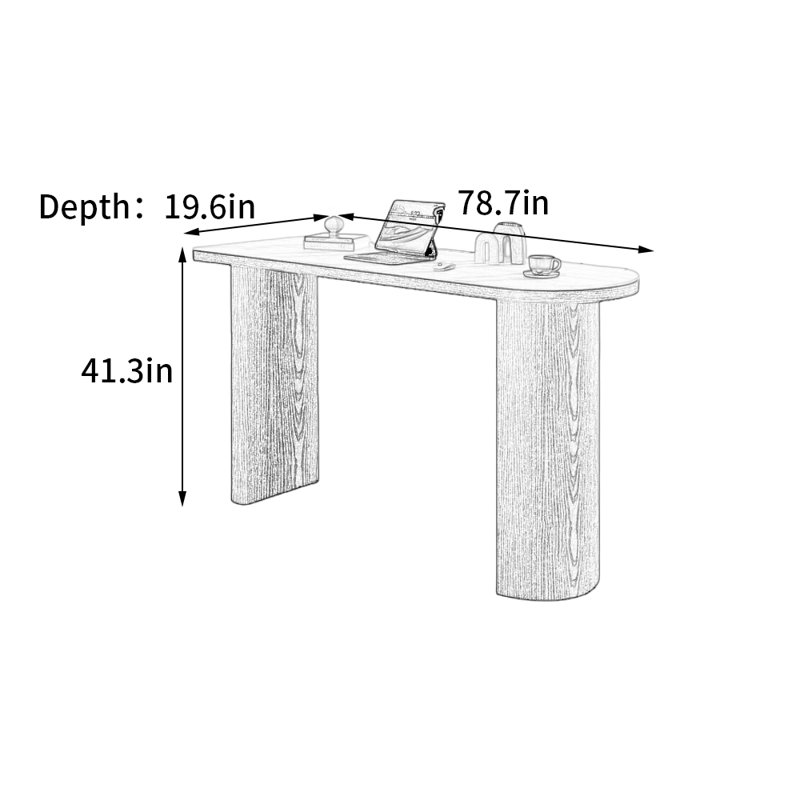 Table de bar moderne et luxueuse, H 41,30 po x l 78,70 po x P 19,60 po