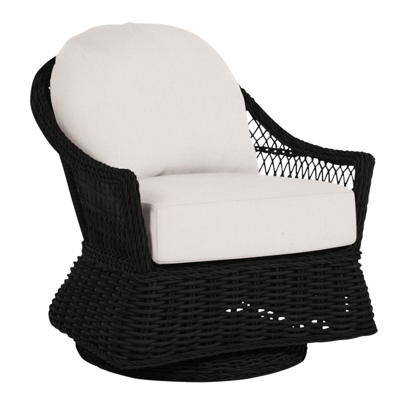 Fauteuil oscillant tissé Soho - Onyx, Pas de soudure, Blanc naturel, Noir