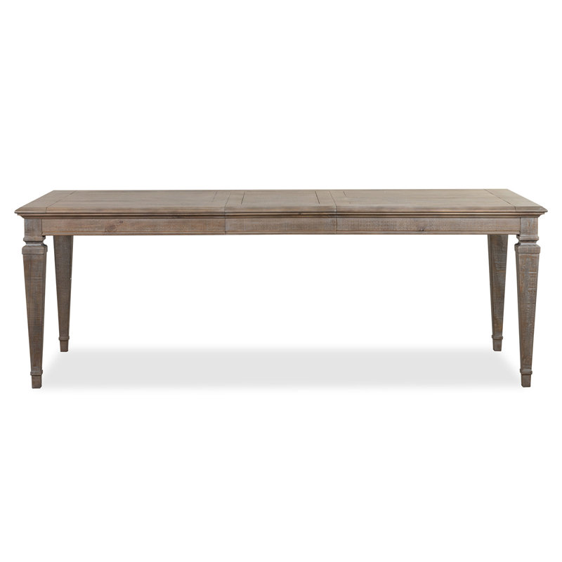 Gwyndolyn Extendable Pine Solid Wood Base Dining Table