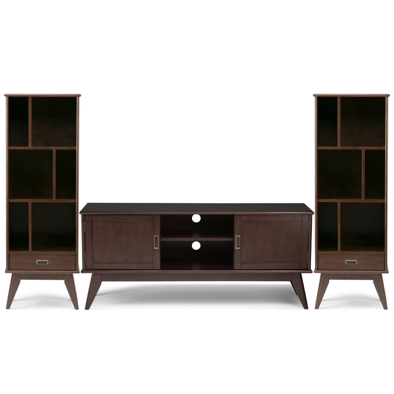 Meuble télé moderne en bois massif Draper