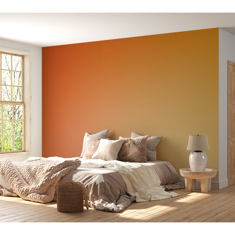 Murale pelez et collez de qualité supérieure - Dégradé chaud, L 120 po x L 96 po