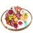 Round Decorative Serving Tray Acacia Wood Epoxy Resin Pattern Decor