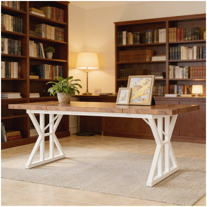 Versatile Kitchen Table,Dining Table,Meeting Table, White, Brown