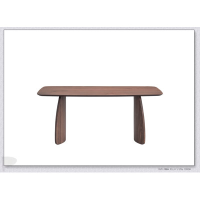 Hadasa Walnut Finish Dining Table With Durable Rectangular Top, For Elegant And Functional Dining Spaces.