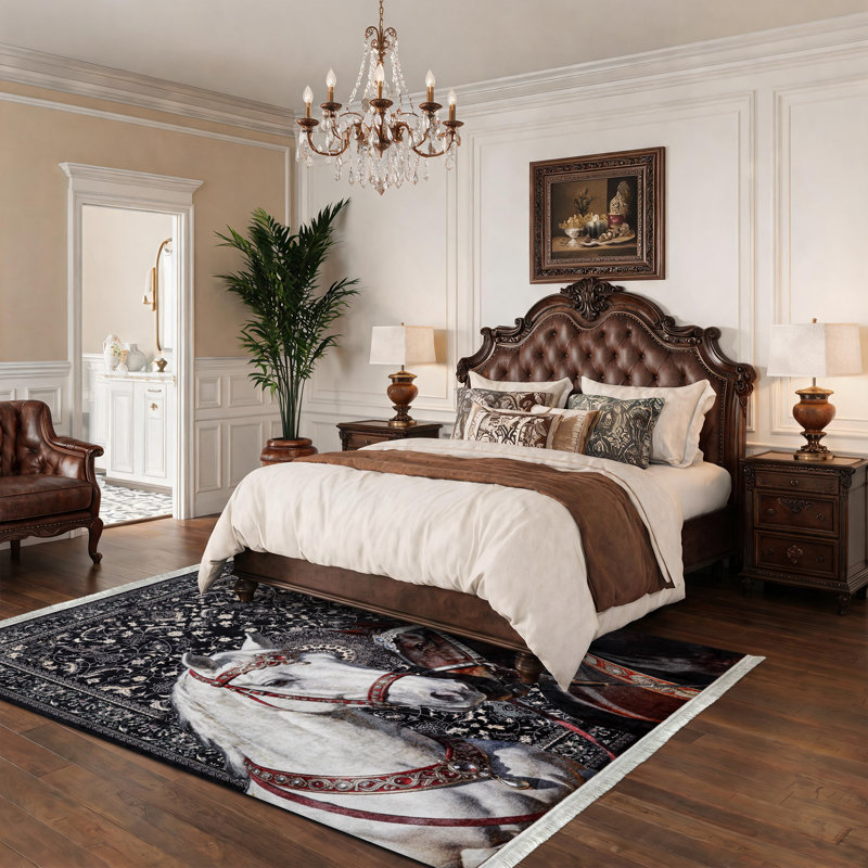 Tapis de chambre à coucher Boho, Black