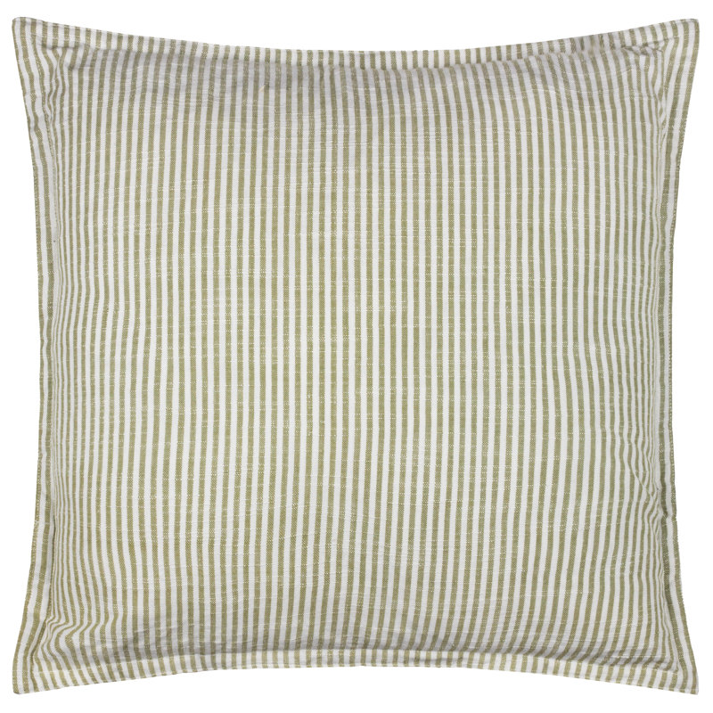 Truro Stripe Striped Square Cushion Cover, Green