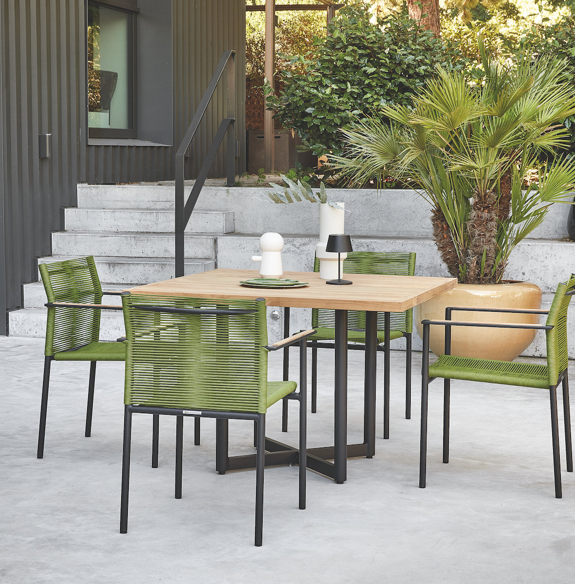 Raleigh Stackable Patio Armchair, Olive