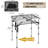 24" Portable Iron Mesh Folding Grill Table With 4 Adjustable Heights, Heat-resistant Small Metal Patio Side Table & Bbq Prep Stand For Backyard, Silver