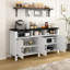Buffet 59 po avec tablettes réglables, prises intégrées et ports USB, multifonctionnel pour la cuisine, le salon et le vestibule-416793639