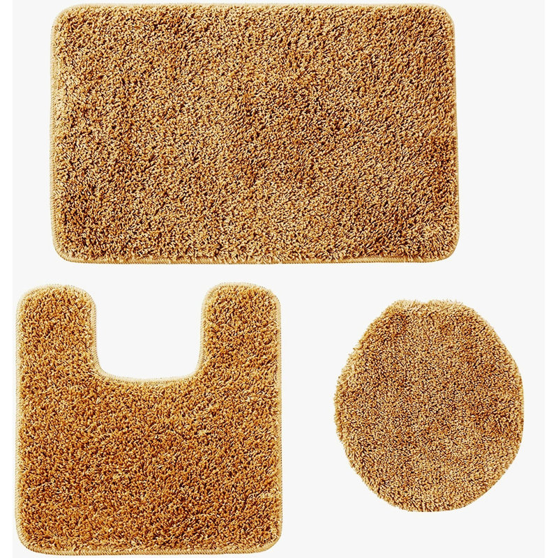 Saveion Non-Slip Bath Rug, Gold