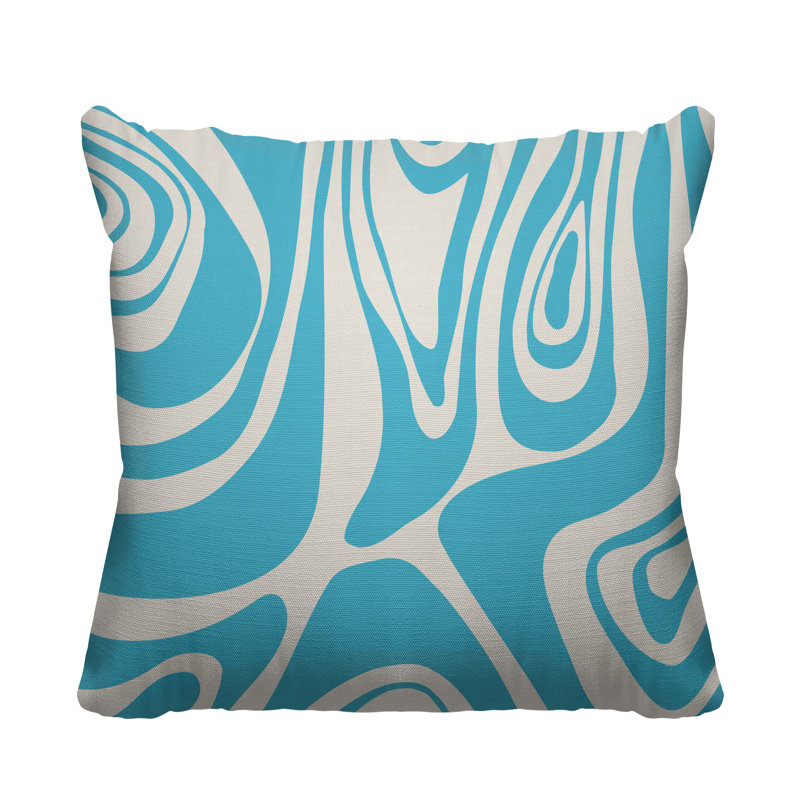 Cooper Outdoor Reversible Throw Pillow, 17W" x 17H", Baby Blue