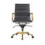 Chaise de bureau Toni à dossier bas avec structure dorée-173366773