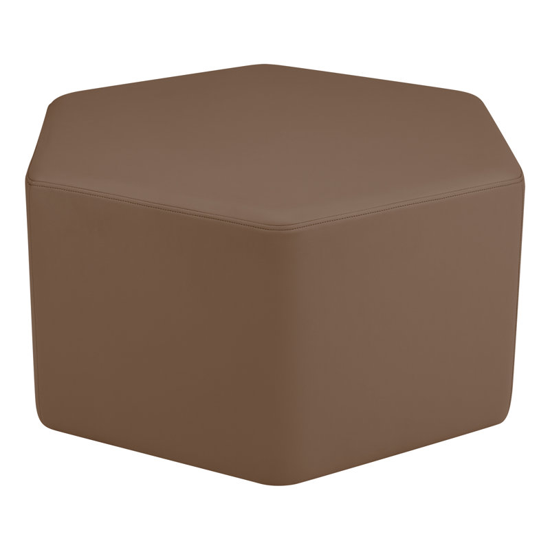 Tabouret hexagonal structuré en savoir plus, Chocolat, H 18 po x l 30,5 po x P 34,5 po, Non