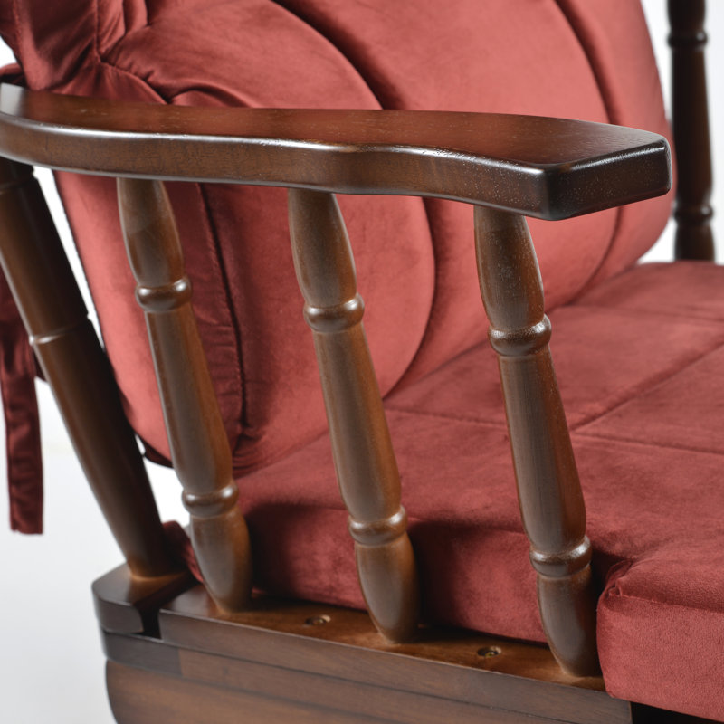 Chaise berçante et repose-pieds Azariyah Konfor, Brique, Walnut
