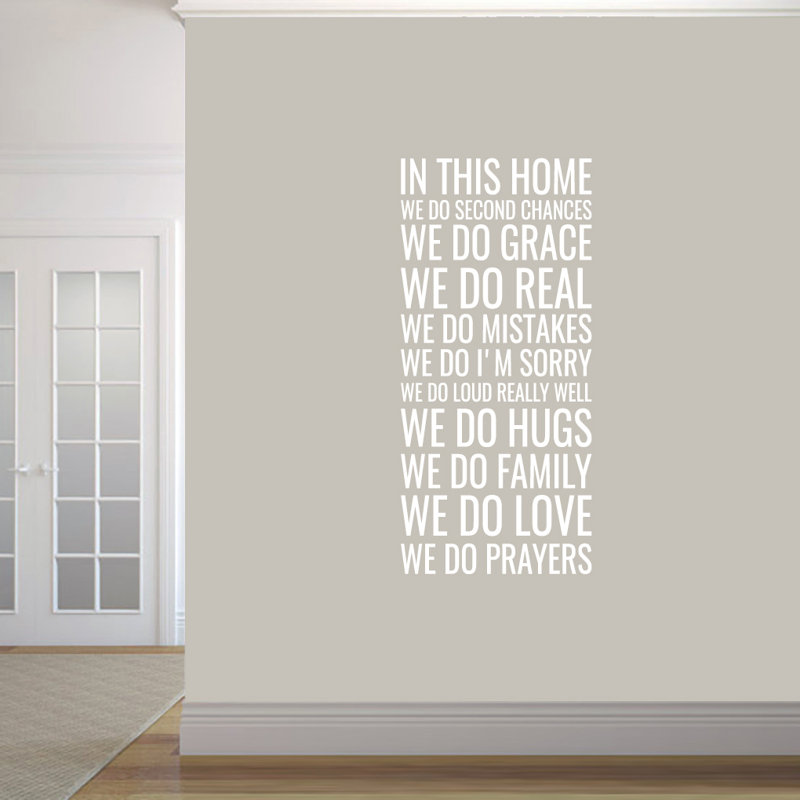 Décalcomanie murale dans cette maison, Blanc