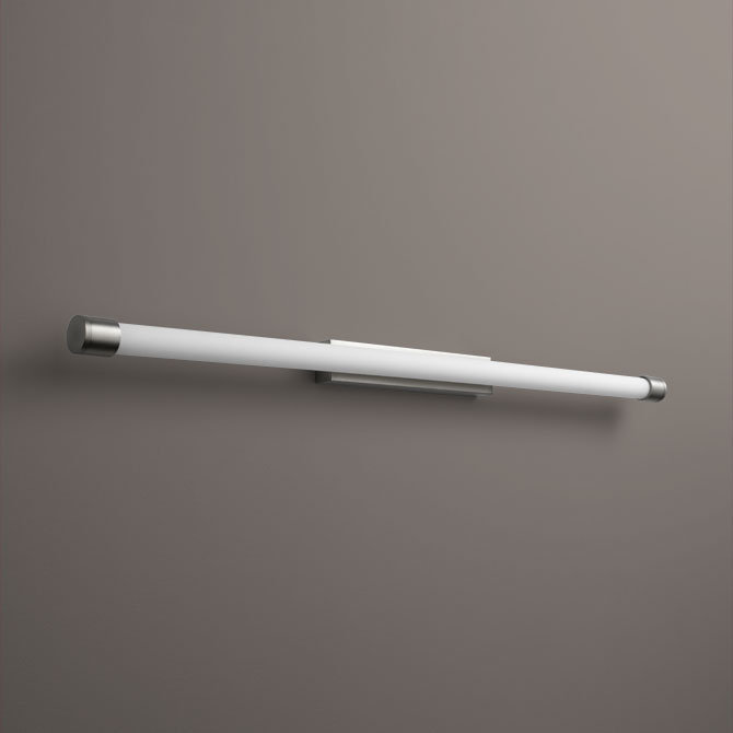 Barre d’éclairage de salle de bain 2 lumières Seman, Nickel satiné