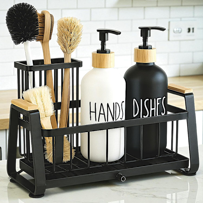 Ensemble de distributeur de savon de cuisine avec lavabo