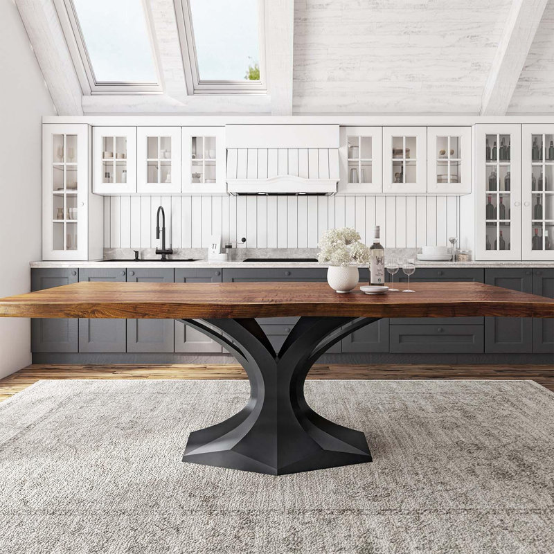 Dentro Metal Dining Table Base, 28"H x 31"L x 22"W, Black
