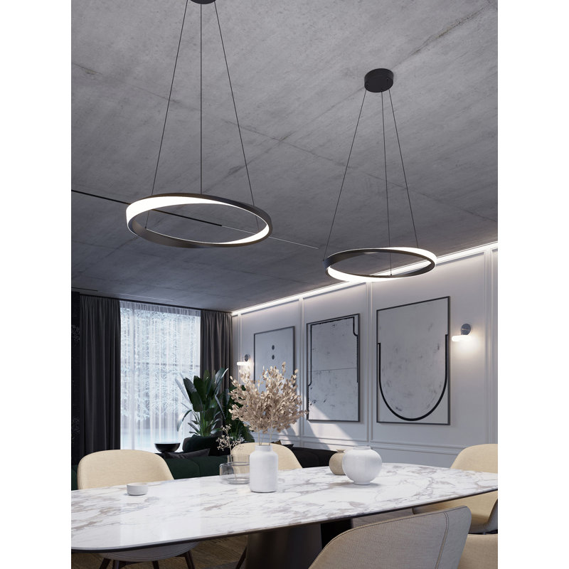 Luminaire suspendu 24 po à DEL Oberon - noir, Noir, 20 W