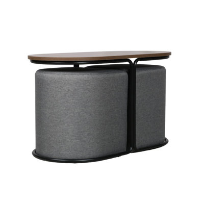 3PC Coffee Table with 2 Stools