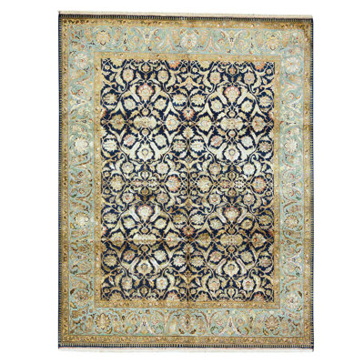 Floral Area Rug in Navy
