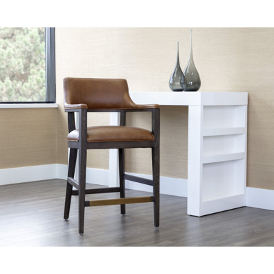 BRYLEA STOOL - BROWN - SHALIMAR TOBACCO LEATHER - Brown by George Oliver