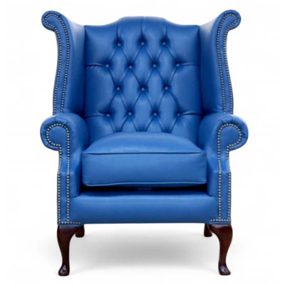 Upholstered Full Grain Leather Armchair