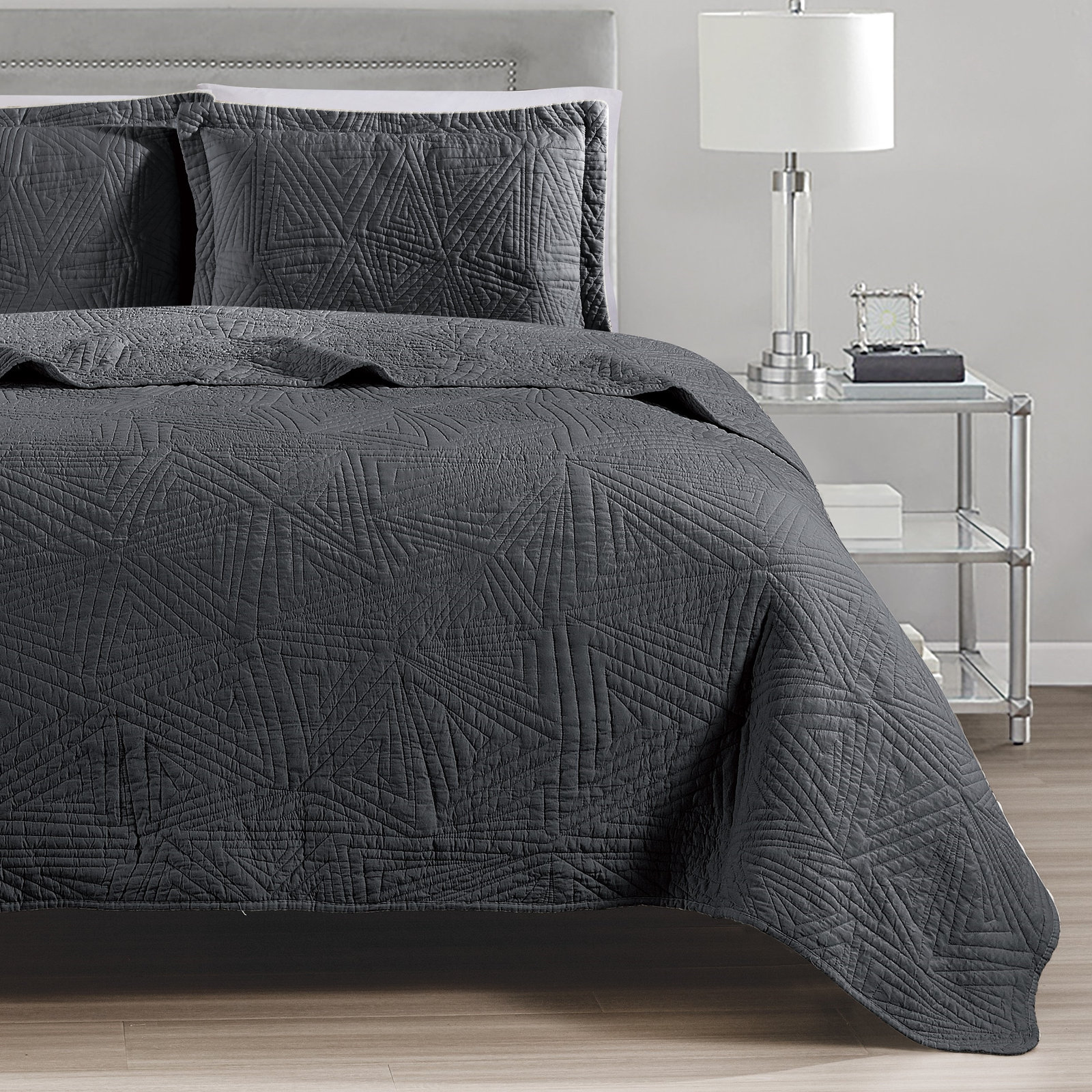 Basil Quilt Set, Taupe, Full/Double Quilt