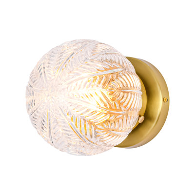 Plafonnier semi-encastré en verre texturé à 1 lumière Nicolas