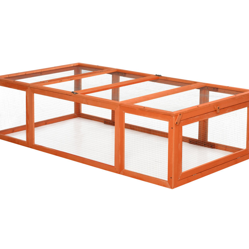 Cage en bois pour cochons d'Inde avec intérieur spacieux et panneau d'accès. Construction en grillage galvanisé avec verrou.