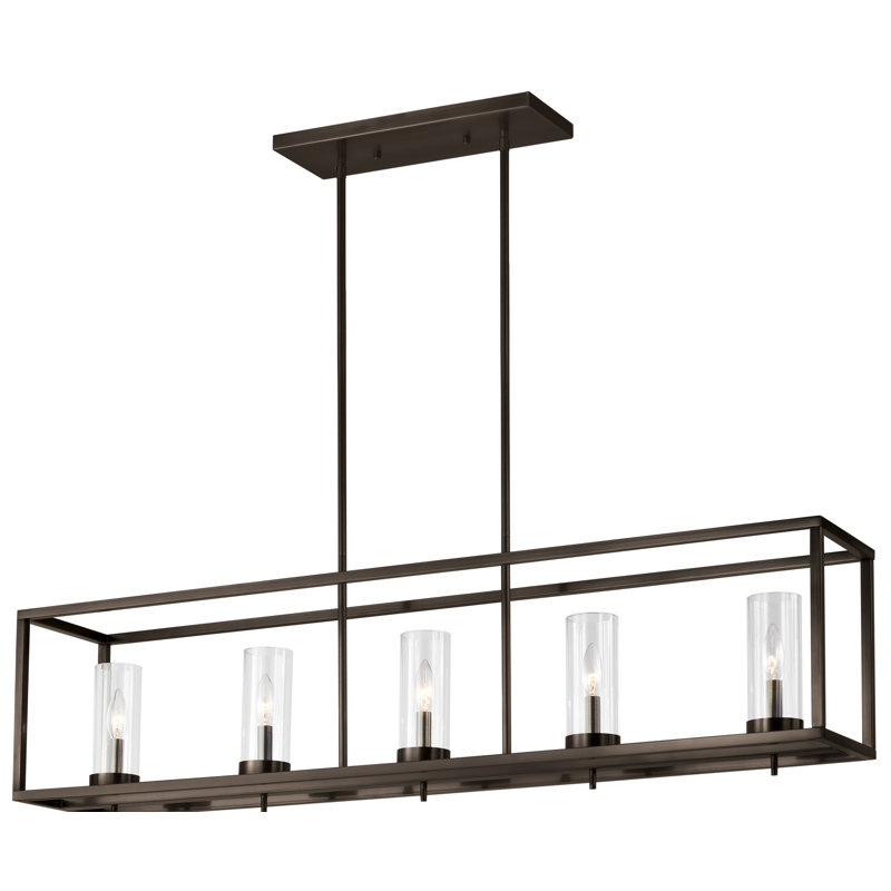 Zire Five Light Island Pendant from Visual Comfort Studio, Brushed Oil Rubbed Bronze, No