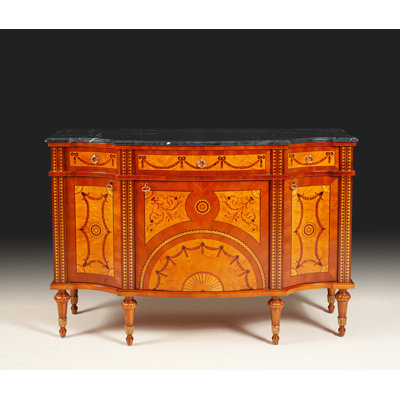 English Style Sideboard with Black Marble Top