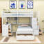 Lit superposé double en bois double avec bureau, tablettes et 8 tiroirs-2039917119