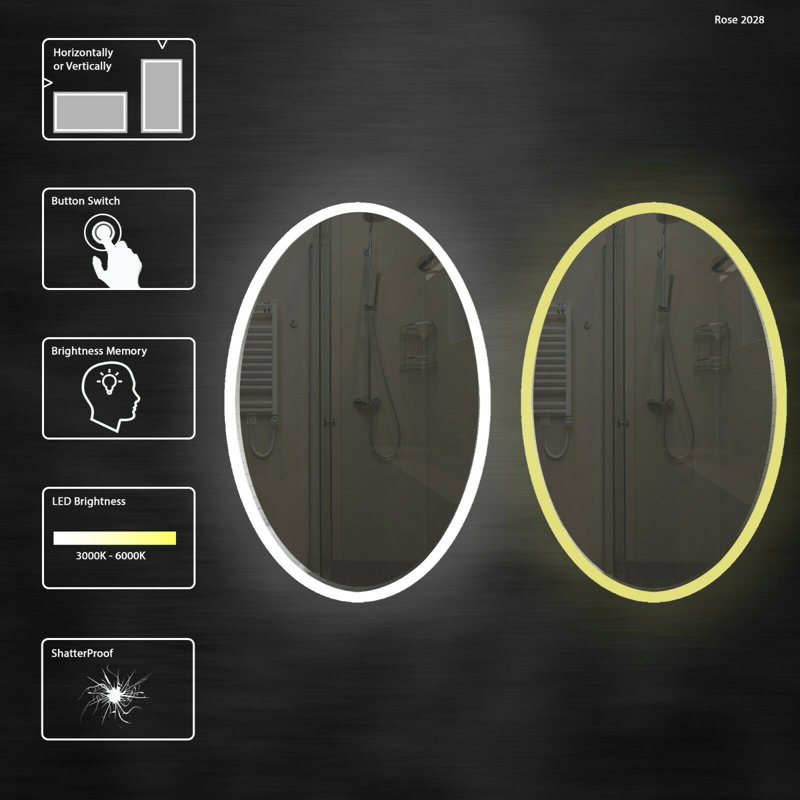 Miroir de salle de bain Allys, 40,3 po x 28,3 po