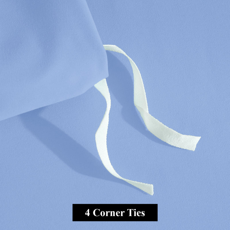 Twin Plain Duvet Cover Set – Silky Soft 100% Microfiber Bedding With Pillowcases, Machine-Washable, Light Blue
