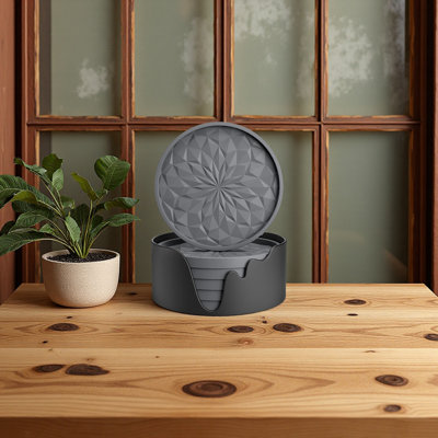 Silicone Coasters With Holder 6 Pack
