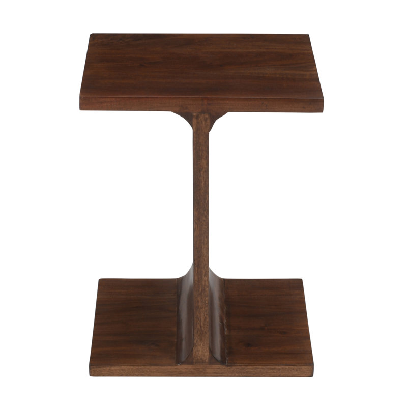 Gundars Solid Wood Modern Accent End I-Table - Natural, Brown
