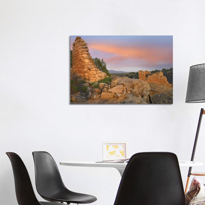 Stronghold House with Sleeping Ute Mountain 1 Piece Wrapped Canvas Wall Art
