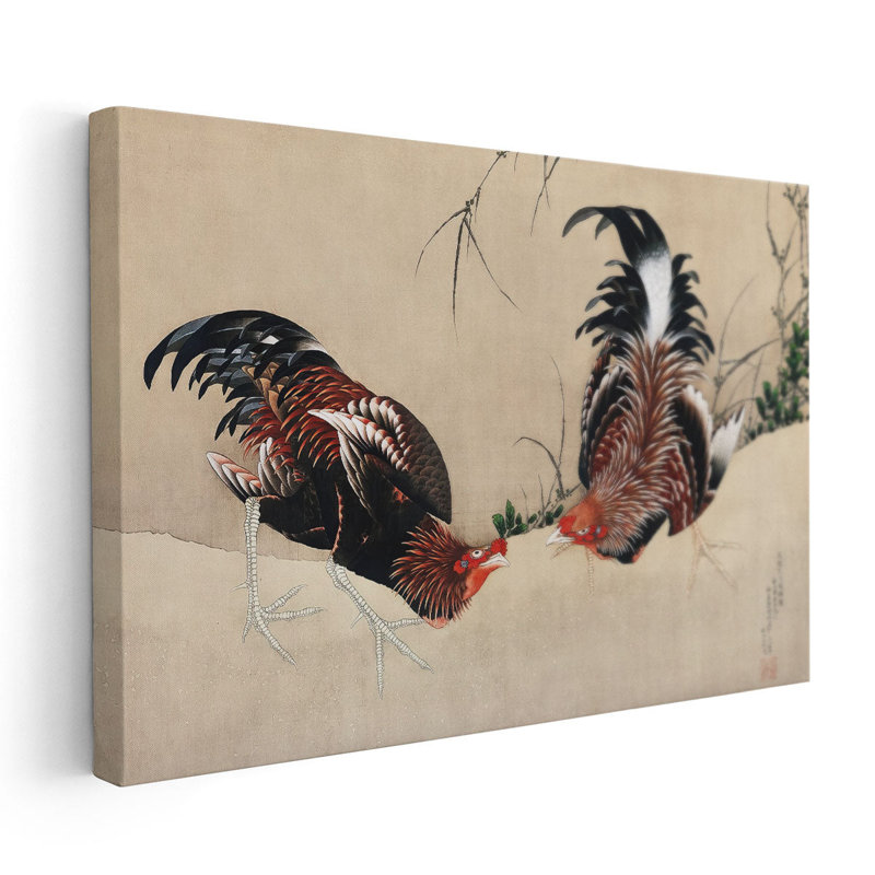Gamecocks, 1838 - Canvas Print Wall Art, 12" H x 18" W