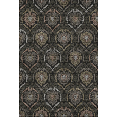 Premium Machine Washable Prisco Black Rug