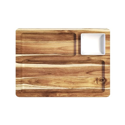 Stolf Teak Wood Divided Serving Dish
